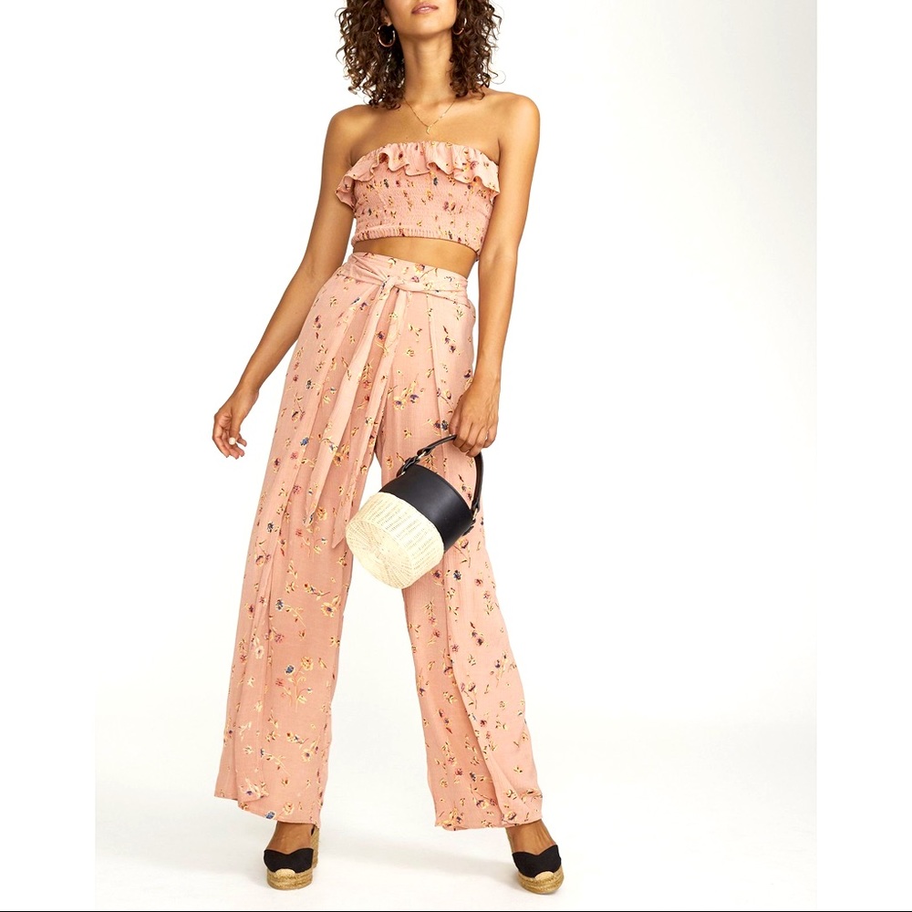 Faithfull The Brand Salina Floral Ines Ruffle Crop Top and Tiki Tiki Pants Set